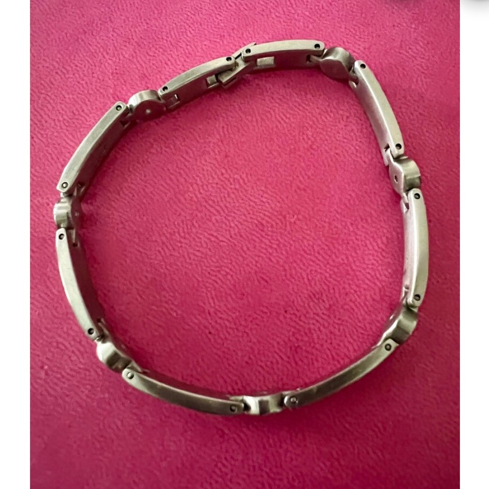 Vintage 1990s Speidel Diamonique Stainless Steel Bracelet - Picture 6 of 13